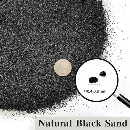 FANTIAN Black Aquarium Sand, 5 lbs Fish Tank Sand | Aquarium Substrate Gravel, Safe for Fish Tank, Shrimp, Turtle, Terrariums, Aquatic, Plant, Fire Pits, Candle, Vase, Crafts - color: Glossy Black, size: 5 LB