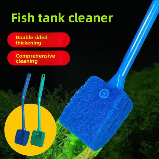 Algae Scraper Long Handle Cleaning Brush for Glass Fish Tanks (Blue)