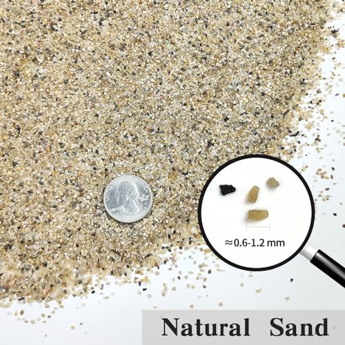 FANTIAN 5 lbs Aquarium Sand, 0.6-1.2 mm Aquarium Substrate for Freshwater Fish Tank. Decorative River Rocks Gravel for Fish Tank, Plants Potted, Fire Pits, Candle, Vase and Crafts | Aquarium Substrate Gravel, Coarse Sand for Fish Tank Shrimp Turtle, Terra