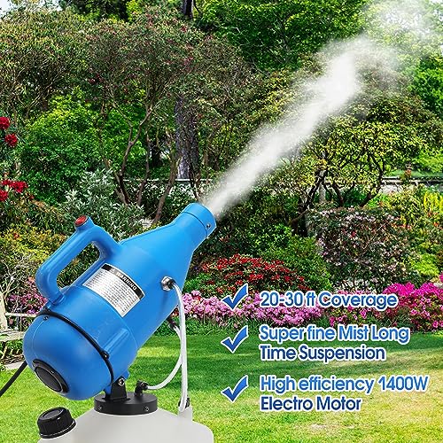 4.5L (1.2 Gallon) Electric ULV Portable Fogger Sprayer Machine Spraying Distance 30ft with 16.4ft Cord Atomizer Mist Cold Fogger for Home,Hotel,Church,School,Lawn and Garden