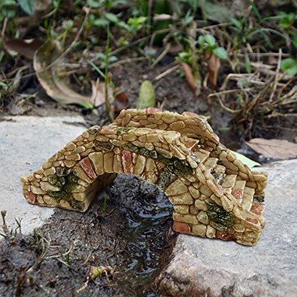 Garden Decoration Resin Craft Mini Bridge Outdoors Artificial Bridge Set Arch Plank Bridge Rockery Bonsai House Garden Decor Fish Tank Ornament Micro Landscape Gift