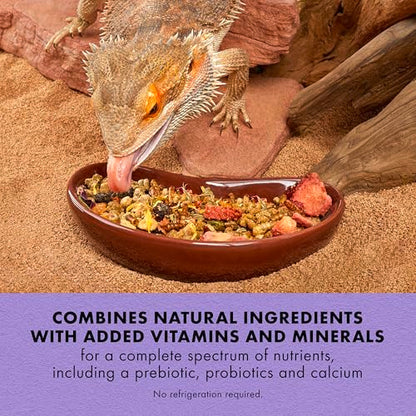 Zilla Pet Reptile Omnivore Food Medley Diet, 4 oz | Nutritious fruit, vegetable and insect blend for omnivorous reptiles