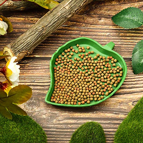Boao 4 Pcs Leaf Reptile Water Bowl Turtle Feeding Dishes Reptile Water Bowl Pet Food Feeding Plate for Tortoise Corn Snake Crawl Pet Bearded Dragon, Lizards, Gecko Drinking and Eating, 2 Sizes