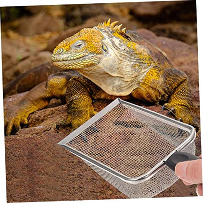 Abaodam 2Pcs Reptile Litter Shovel Fine Mesh Scoop for Easy Cleaning of Tortoise Lizard Gecko Habitats Durable Reusable Waste Cleaner Tool