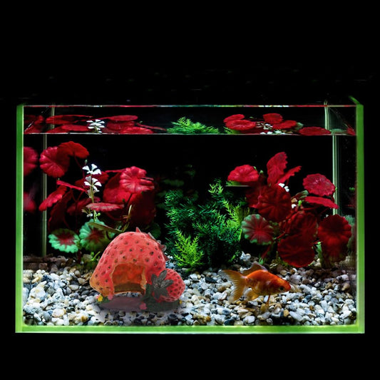 POPETPOP Strawberry Shaped Reptile Hideout Resin Cave for Bearded Dragon Lizard Turtle Habitat Basking Platform Aquarium Decor Shelter 5.11X4.33X4.33In
