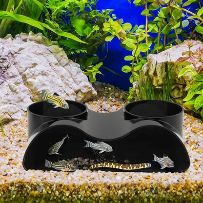 Aquarium Underground Tunnel Cave Fish & Shrimp Under Gravel Tunnel Aquarium Cave Hideout Shrimp and Fish Hiding Caves Shrimps Hideout(Size:Double Holes) - size: Double holes