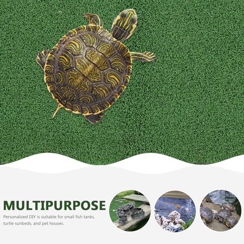 Homoyoyo Artificial Turtle Basking Platform Turf, Simulation Grass for Turtle Tank and Aquarium, Climbing Platform Turf for Reptile Habitat, Green 19. 7x9. 8 Inch