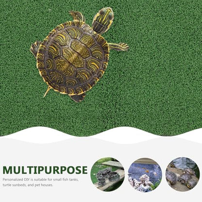 Homoyoyo Artificial Turtle Basking Platform Turf, Simulation Grass for Turtle Tank and Aquarium, Climbing Platform Turf for Reptile Habitat, Green 19. 7x9. 8 Inch