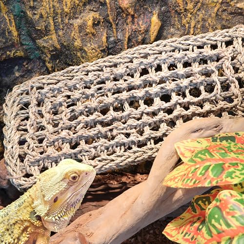 Bearded Dragon Hammock Lizard Tank Accessories Reptile Lounger Amphibian Habitat Décor for Chameleon, Geckos, Snakes, Hermit Crab, Lguana Reptiles, Tortoises - size: 30"+16"