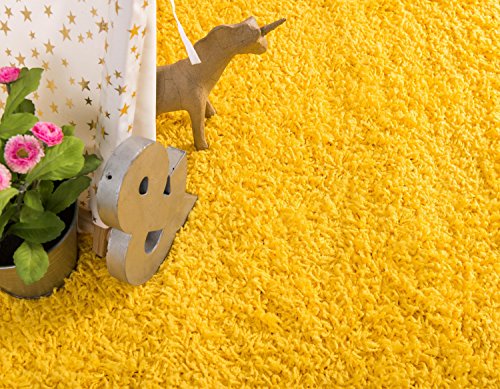 Unique Loom Solid Shag Collection Area Rug (2' x 6' 5" Runner, Tuscan Sun Yellow) - color: Tuscan Sun Yellow, size: 2' x 6'5" (Runner)