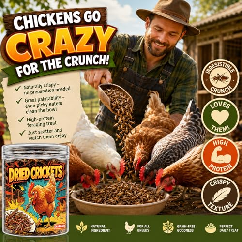 Natural Dried Crickets, Food for Bearded Dragons, Wild Birds, Chicken, Fish, Reptiles & Small Pets (4 oz Resealable Can), High Protein Natural Pet Treats