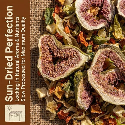 RAINFLOW High Calcium Dried Fruit & Vegetable Birds & Small Pet Food Mix | Calcium Supplement for Sugar Glider, Bird, Hamster, Parrot Treats Blend for Bearded Dragon, Guinea Pig, Rabbit & More