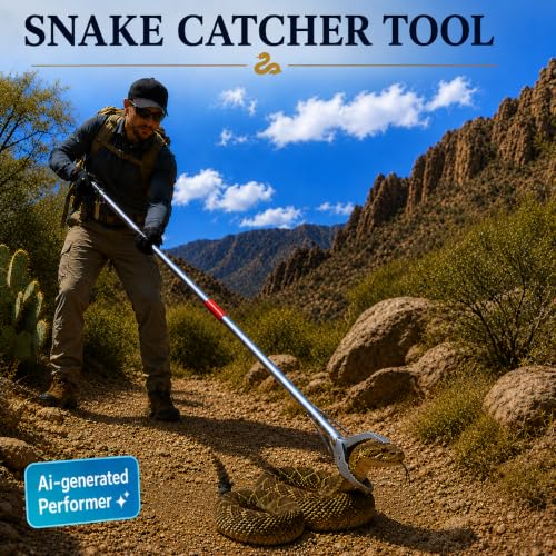 60" Snake Grabber, Collapsible Stainless Steel Snake Catcher with Lock | Safely catch and relocate snakes with a durable stainless steel grabber featuring a wide jaw, secure lock, and 60-inch reach. - size: 60" snake grabber