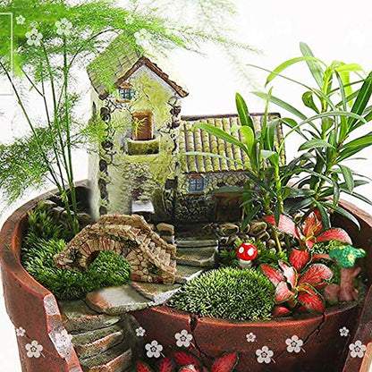 Garden Decoration Resin Craft Mini Bridge Outdoors Artificial Bridge Set Arch Plank Bridge Rockery Bonsai House Garden Decor Fish Tank Ornament Micro Landscape Gift