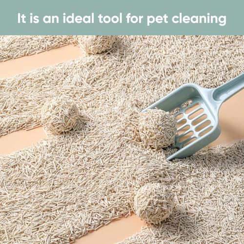 2 Pcs Cat Litter Scoop, Strong Cat Poop Scoop, Plastic Cat Litter Tray Scoop, Poop Scoop Cat Litter, Pooper Scooper Cat Handy Sand Sifter Poop Sieve Cleaning Tool Cat Scoop Set, (Blue and Purple)