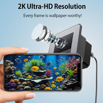 eLinkSmart 2K Aquarium Security Camera Anti-Glare & Anti-Reflection for Glass Tank/Window/Door, Fish & Reptiles, with Night Vision, Motion Detection, 2-Way Audio, 24/7 Local Storage 140° Wide-Angle