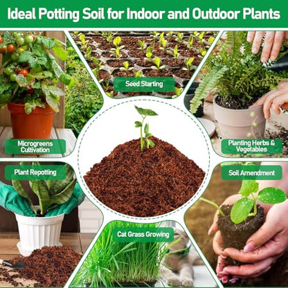 50 Pcs 40mm Coco Coir Pellets Seed Starter Soil Mix- Organic Coconut Coir Potting Soil Pods for Seedling, Coco Peat Soil Discs for Indoor & Outdoor Plants Bonsai Herbs Vegetables and Flowers - size: 40mm