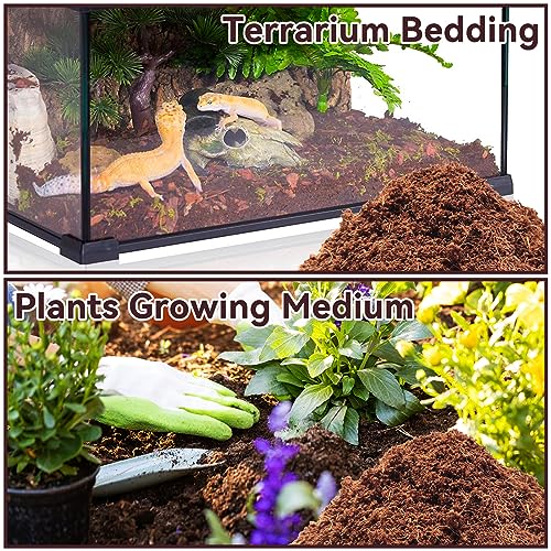 8 Pack Coconut Fiber Substrate, Natural Coco Coir Reptile Bedding | Reptile Substrate for Tortoises, Snakes, Hermit Crabs, Bearded Dragon and Turtles, Bioactive Terrarium Soil & Plant Substrate - color: 8 Pack