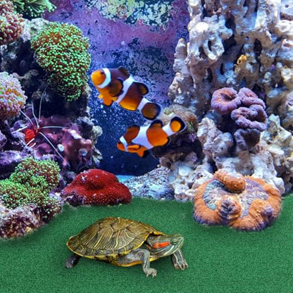 Abaodam Realistic Grass Mat for Turtle Basking Platform Durable Artificial Turf for Aquatic Terrariums Lightweight Lawn Carpet for Reptile Ramps and Fish Tanks, 39.3X19.6in