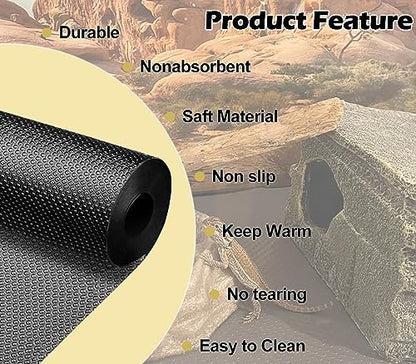 Reptile Carpet Bearded Dragon Tank Accessories for 40 Gallon, 20 Gallon, 50 Gallon,75 Gallon Tank, 17.5x39 Inch Non-Adhesive Reptile Mat Terrarium Liner For Leopard Gecko, Snake, Lizard and Tortoise - size: 17.5"x39"