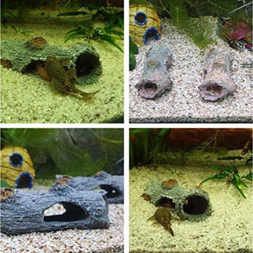 Aquarium Log Aquarium Wood Hollow Tree Trunk Decorations Fish Tank Driftwood Aquarium Hideout Cave Ornament for Fish Tank Terrarium
