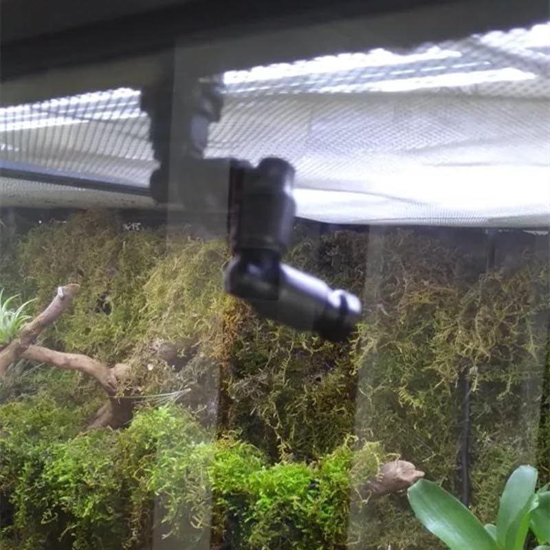 360 Adjustable Reptiles Fogger Mist Sprinkler for Rainforest Tank Aquarium Aquatic Pet(4 nozzles Black) - color: 4 nozzles black