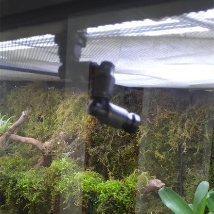 360 Adjustable Reptiles Fogger Mist Sprinkler for Rainforest Tank Aquarium Aquatic Pet(2 nozzles Black) - color: 2 nozzles black
