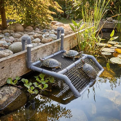 Adjustable Extra Large Turtle Basking Platform, 18-19" Wider Hanging Dock, Basking Area for Aquarium Tank 40/50/65/75/90 Gallon, DIY Assembly Tortoise Tank Accessories - style: Stylish