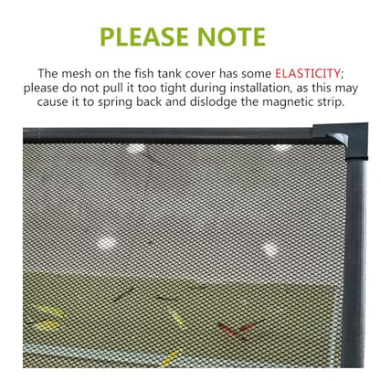 Magnetic Fish Tank Cover Net Aquarium Lid Mesh Top Hood Cut to Any Size Ventilation Transparency Anti-Jumping Aquarium Cover (39"X19") - color: Grey