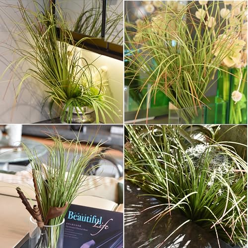 VANTREE 16PCS Fake Tall Grass Plant，UV Resistant Artificial Greenery Stems | Lifelike Artificial Onion Grass,Faux Shrubs Plants for Indoor Outdoor Patio Pots,Porch,Garden Beds,Window Boxes Vase Decor
