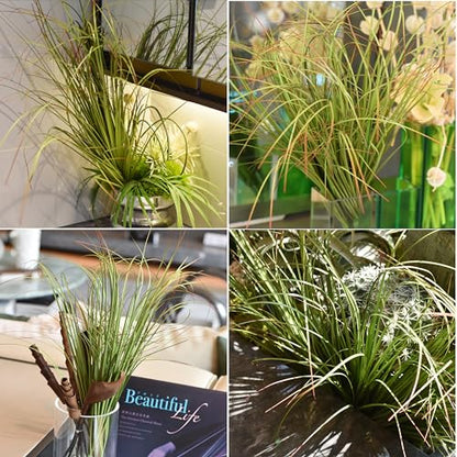VANTREE 16PCS Fake Tall Grass Plant，UV Resistant Artificial Greenery Stems | Lifelike Artificial Onion Grass,Faux Shrubs Plants for Indoor Outdoor Patio Pots,Porch,Garden Beds,Window Boxes Vase Decor