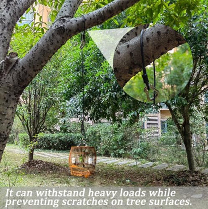 3PCS 40 Inch Bird Feeder Hanger for Tree with Carabiner Clip,Hanging Cable Tree Limb Hanger Protector with Silicone Sleeve, Stainless Steel Cable for Bird Feeders, Birdbaths, Planters