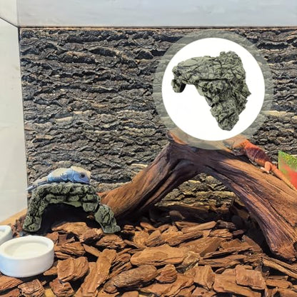 Natural Rock Reptile Hide Cave, 3.15 in Diameter, L | Lizard Turtle Snake Gecko Habitat, Aquarium Terrarium Decoration, Non Slip Surface Texture, Secure Retreat Area - size: 5.3 x 4.3 x 3.1 in