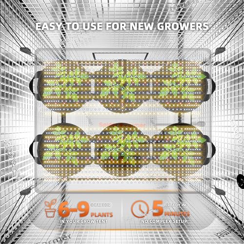 Spider Farmer SF4000 LED Grow Lights for Indoor Plants in 4x4 Grow Tent | 450W Dimmable Full Spectrum Grow Light, New-Gen High-Efficiency Diodes 2.7 PPE System for Seed Starting, Vegetables & Bloom - size: 4x4