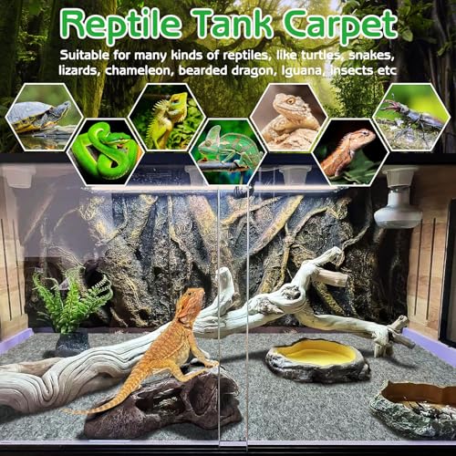 Tfwadmx Reptile Carpet, 4 Pack of Bearded Dragon Mat Terrarium Bedding Substrate Liner Reptile Mat for Snake Turtle Lizard Geckos Hermit Crabs (24'' X 16'')