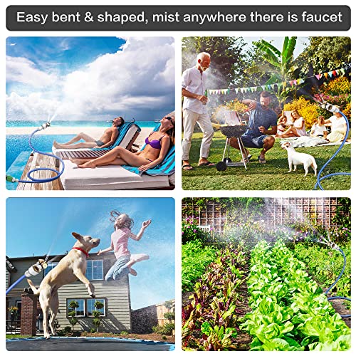 HAOWIN Upgraded Misters for Outside Patio, 3 Nozzles Fine Mist Leakproof 6.6FT Aluminum Bendable Hose Mister, Misting System for Patio Misters for Cooling Outdoor Greenhouse Chicken Coop Trampoline