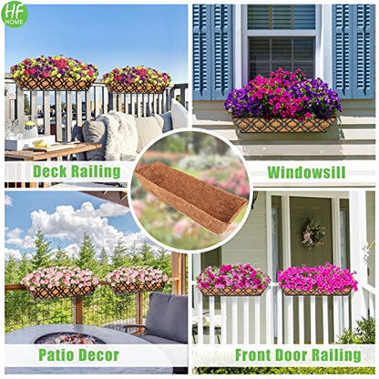 HFHOME 2Pcs 24" Trough Coco Fiber Replacement Liner, Natural 24 in Window Deck Coco Replacement Liner for Window Box - size: 24in