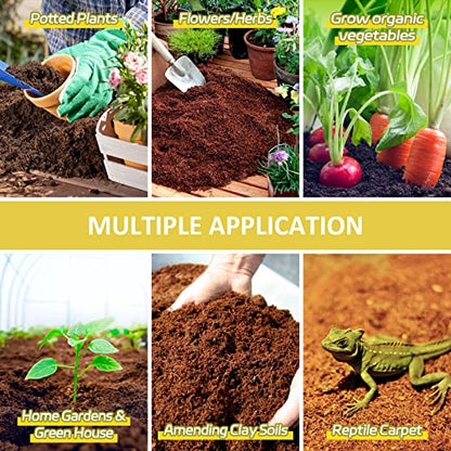 3 Pack Organic Coco Coir Brick for Plants, Natural Coconut Coir Soil | Moisture Retention, Coconut Fiber Substrate for Seed Starting, Soil Amendment, Potting Mix, Gardening, Composting & Reptile - size: 3 Pack