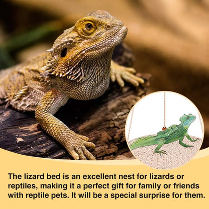 Reptile Hammock, Reptile Hammock Swing Hanging Bed for Bearded Dragon Lizard Snake Gecko Chameleon Parrot Hamster Small Pets （9.8"*17.7" White） - color: White