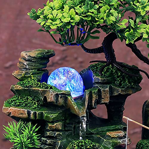 Gdrasuya10 Waterfountain Indoors Rockery Fountain Goldfish Waterfall Desktop Rockery Fountain Waterfall Water Sound Ornament - color: Style 8
