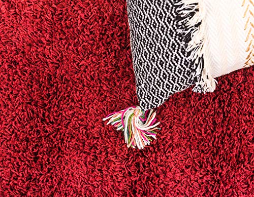 Unique Loom Solid Shag Collection Area Rug (2' 2" x 3' 1" Rectangle, Cherry Red) - color: Cherry Red, size: 2'2" x 3'1" (Rectangular)