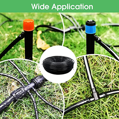 Maotong 100FT 1/4 inch Drip Irrigation Tubing Distribution Hose Tube for Garden Irrigation System - size: 100FT 1/4" Distribution Tubing
