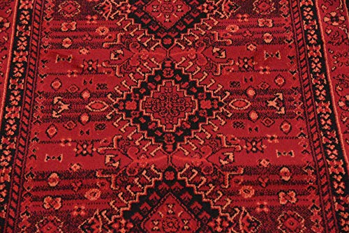 Unique Loom Tekke Collection Area Rug - Sheibani (2' 7" x 10' Runner, Red/ Black) - size: 2'7" x 10' (Runner)