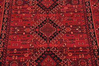 Unique Loom Tekke Collection Area Rug - Sheibani (2' 7" x 10' Runner, Red/ Black) - size: 2'7" x 10' (Runner)