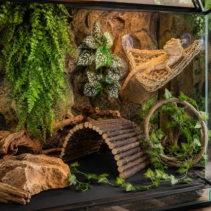 RUNANIA Bearded Dragon Tank Accessories, Reptile Mat Hammock Plants Bridge Jungle Climber Vines Terrarium Decorations for Bearded Dragon Lizard Snake - size: Large