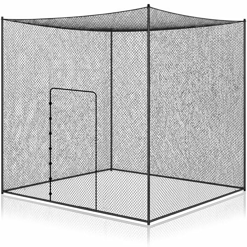 Syhood Baseball Batting Cage Net for Backyard NET ONLY | 55'L/35'L/20'L/10'L Cricket Golf and Softball Cage,Backyard, Indoor and Outdoor Garage Training for Portable PE Hitting Net - size: 10 x 10 x 10 ft