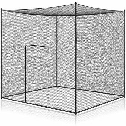 Syhood Baseball Batting Cage Net for Backyard NET ONLY | 55'L/35'L/20'L/10'L Cricket Golf and Softball Cage,Backyard, Indoor and Outdoor Garage Training for Portable PE Hitting Net - size: 10 x 10 x 10 ft
