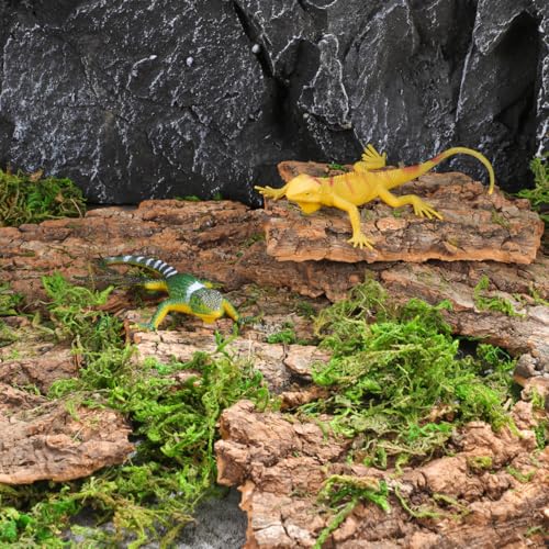 VANZACK 14Pcs Reptile Cork Bark Hideouts Lizard Climbing Bark Reptile Basking Platform Terrarium Decorations for Snakes Geckos Bearded Dragon Tank Accessories