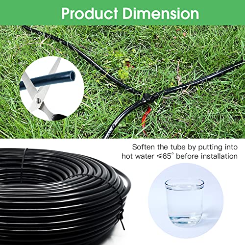 Maotong 100FT 1/4 inch Drip Irrigation Tubing Distribution Hose Tube for Garden Irrigation System - size: 100FT 1/4" Distribution Tubing