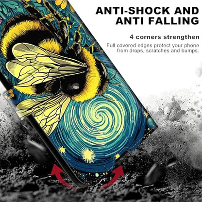 for Cricket Outlast 5G 2024 Wallet case with RFID Blocking Credit Card Holder Kickstand, Folio Flip PU Leather Shockproof Protective Cover for AT&T Motivate Pro 5G, Enchanting Bee - color: Enchanting Bee